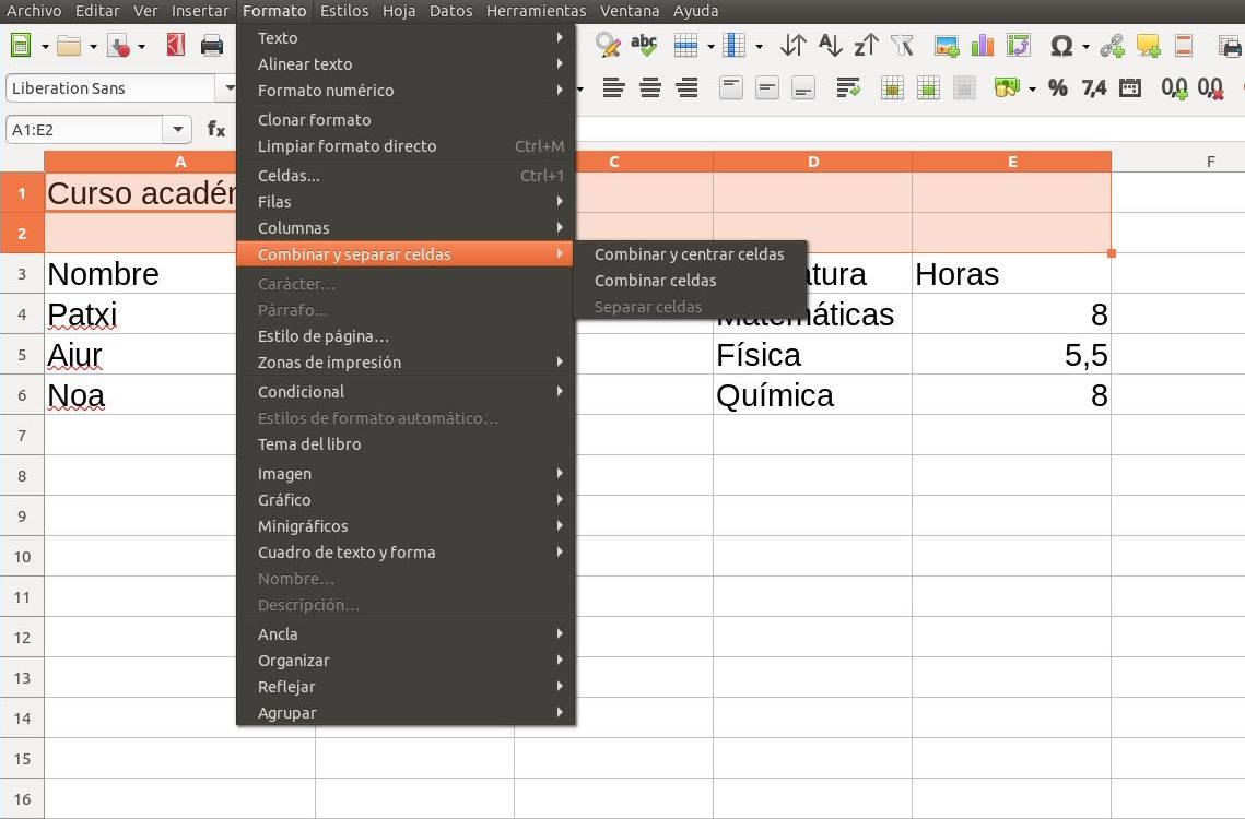 Moverse Entre Celdas Combinar O Separar Celdas